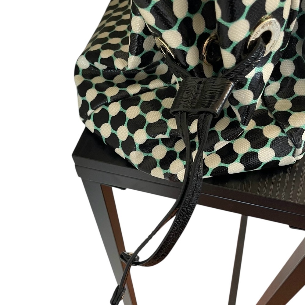 KATE SPADE Dundee Drive Stevie Mint Green Checkered Tote Shoulder Bag Storybook - Picture 5 of 16